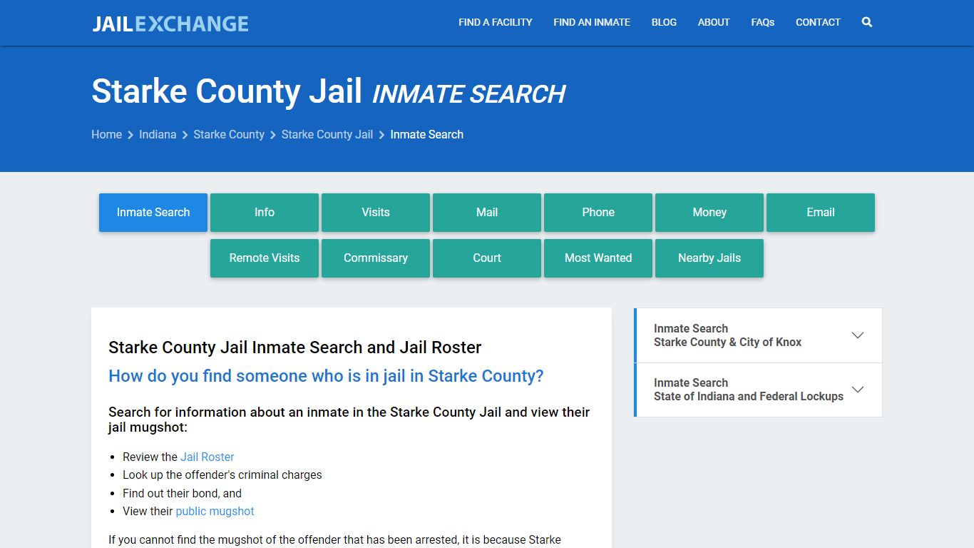 Inmate Search: Roster & Mugshots - Starke County Jail, IN